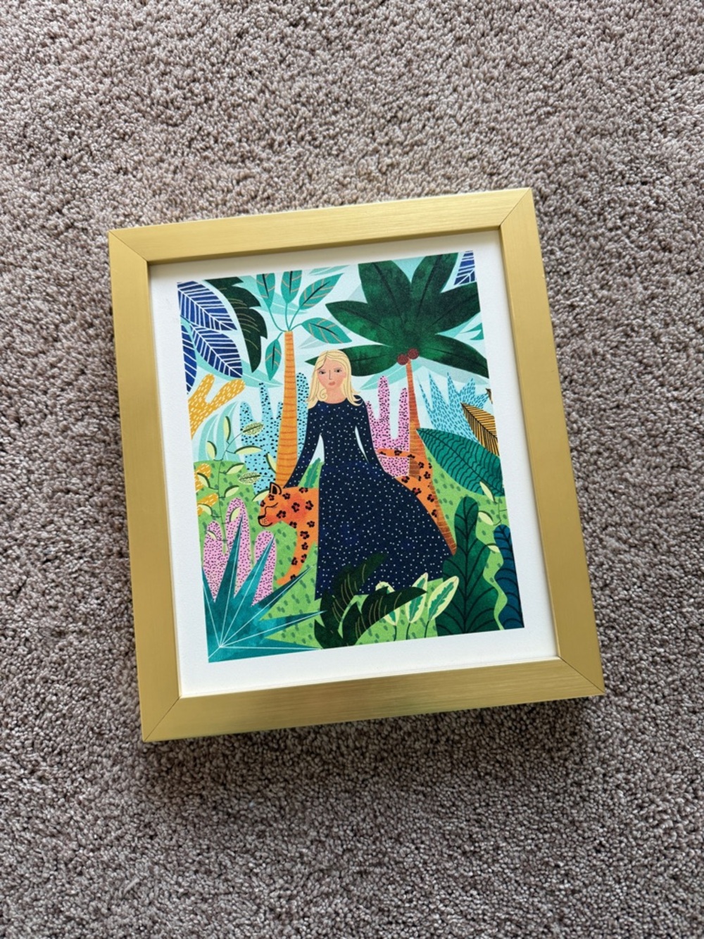 Deny Designs 8x9.5 Framed Girl Cheetah Art